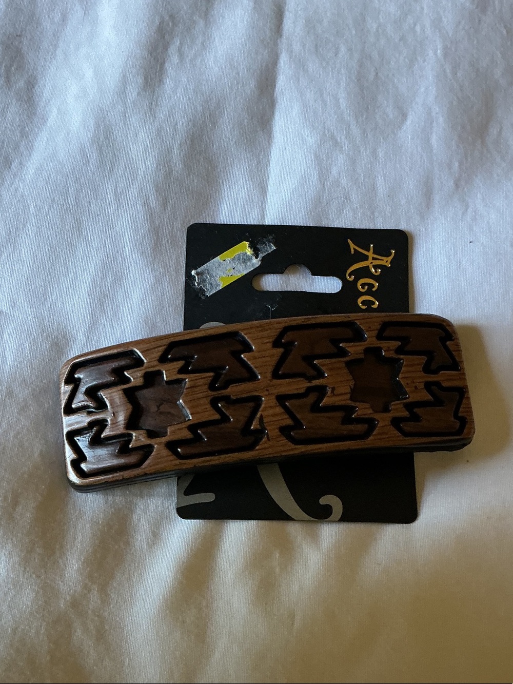 Wooden Patterned Hair Barrette